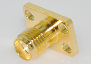 SMA Female with Coaxial End, 4 Hole Flange Mount