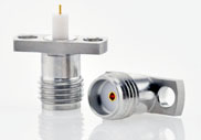 SMA Female 2 Connector Hole Flange, Insulator Through the Wall, DC to 27GHz.
