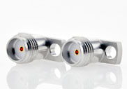 SMA Female Connector 2 Hole Flange, Insulator Through the Wall, DC to 27GHz.