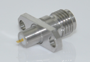 SMA Female Connector 2 Hole Flange, Metal Through the Wall, DC to 27GHz.