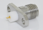 SMA Female Connector 2 Hole Flange, Insulator Through the Wall, DC to 27GHz.