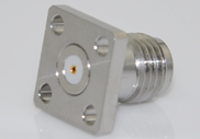 SMA Female Connector 4 Hole Flange with Accept Pin, DC to 27GHz.