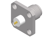 SMA Female Connector 4 Hole Flange, Insulator Through the Wall, DC to 27GHz.