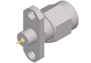 SMA Male Connector 2 Hole Flange, Metal Through the Wall, DC to 27GHz.