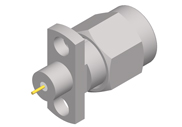 SMA Male Connector 2 Hole Flange, Metal Through the Wall, DC to 27GHz.