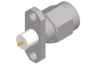 SMA Male Connector 2 Hole Flange, Insulator Through the Wall, DC to 27GHz.