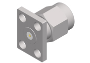 SMA Male Connector 4 Hole Flange with Accept Pin, DC to 27GHz.
