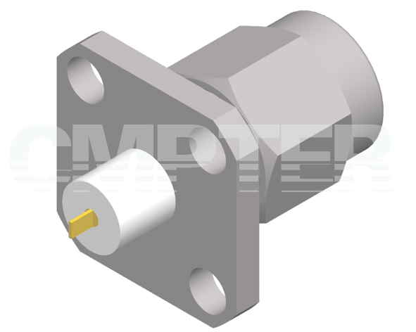 SMA Male Connector 4 Hole Flange Insulator Through the Wall