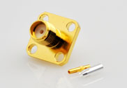 SMA 4Hole Flange Female Solder for Mini Coaxial 1.13mm/1.32mm Cable