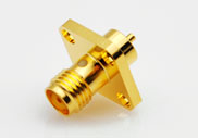 SMA  Female Connector 4 Hole Flange Metal Through the Wall, DC to 6GHz. 