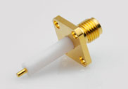 SMA Female Connector 4Hole Flange Insulator Through the Wall with Coaxial End