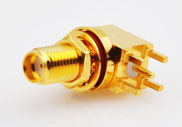 SMA Right Angle Waterproof Bulkhead Female for PCB Board Connector, IP67 Mated & Unmated.