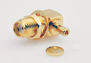 SMA Right Angle Bulkhead Female Solder for Mini Coaxial 1.13mm/1.32mm/1.37mm Cable