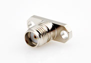 SMA Female Connector Insulator Through the Wall with Coaxial End, 2 Hole Flange, DC to 18GHz.