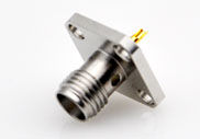SMA Female with Solder Cup Connector 4 Hole Flange Mount, DC to 18GHz