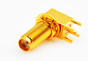 SMA Right Angle Bulkhead Female for PCB Mount Connector, DC to 6GHz