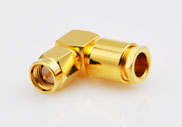 SMA Right Angle Male Connector Clamp for LMR195 & RG58 Cable, DC to 6GHz.