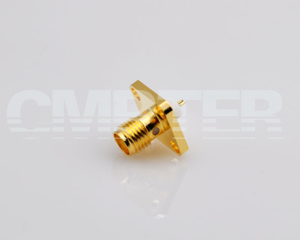 SMA 4 hole flange female connector