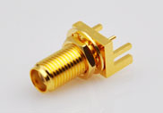 SMA Bulkhead Female for 1.57 [.062] Thickness PCB Board Connectors, DC to 6GHz.