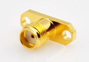 SMA Female Connector 2 Hole Flange with Coaxial End, DC to 6GHz