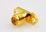 SMA Female with Solder Cup 2 Hole Flange Mount Connectors, DC to 6GHz