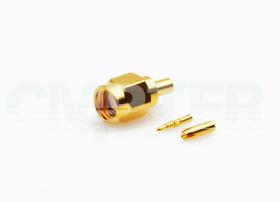 SMA Male Solder for Mini Coaxial 1.32mm Cable Connectors, DC to 6GHz.
