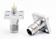 SSMA Female Connector 4 Hole Flange with Accept Pin, DC to 40GHz.