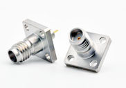 SSMA Female Connector 4 Hole Flange, Metal Through the Wall, DC to 40GHz.