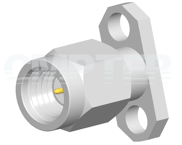 SSMA Male Connector 2 Hole Flange with Accept Pin