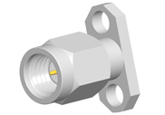 SSMA Male Connector 2 Hole Flange with Accept Pin, DC to 40GHz.