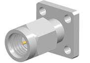 SSMA Male Connector 4 Hole Flange with Accept Pin, DC to 40GHz.