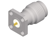 TNCA Female Connector 4 Hole Flange With Tab, DC to 18GHz.